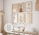 JUSTGOODMOOD Poster süße Hasen Kinderzimmer Deko Modern Baumwolle Bild 2