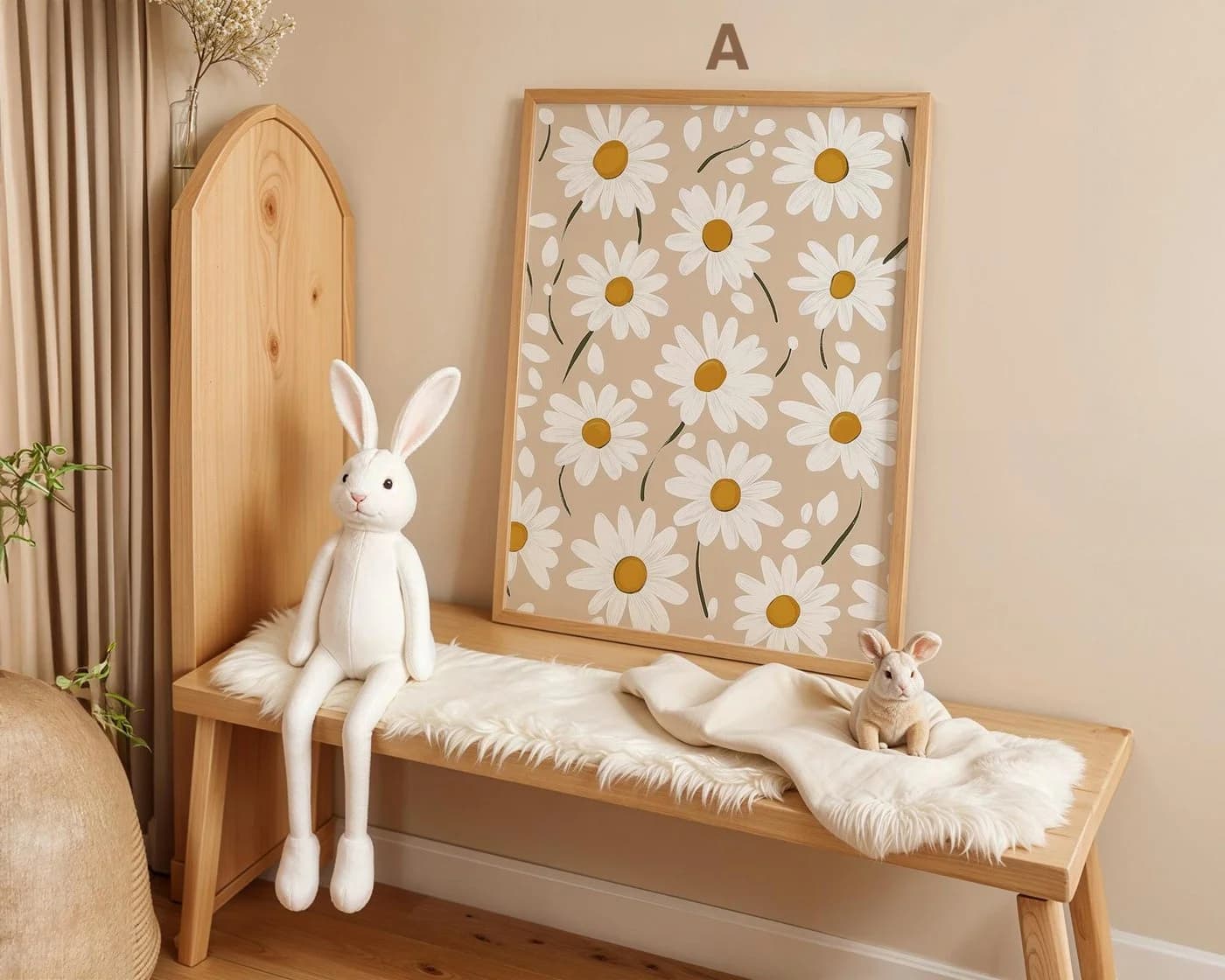 JUSTGOODMOOD Poster süße Hasen Kinderzimmer Deko Modern Baumwolle - Bild 3