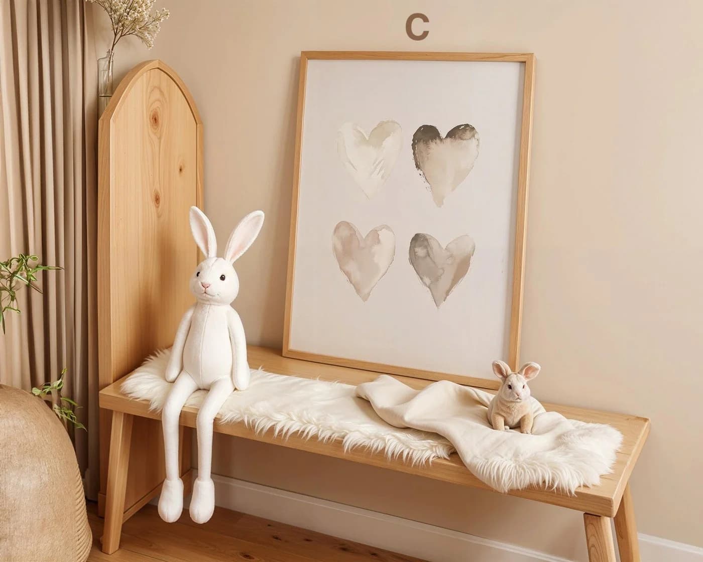 JUSTGOODMOOD Poster süße Hasen Kinderzimmer Deko Modern Baumwolle - Bild 5