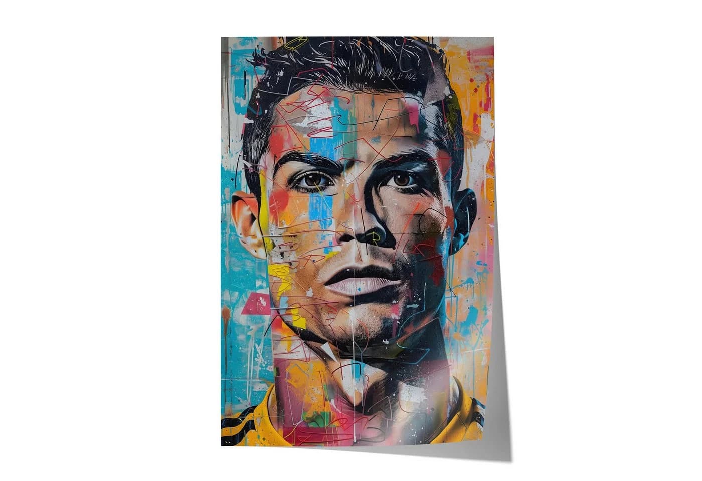 JUSTGOODMOOD Poster Premium Street Art Fußball Legende Ronaldo Pop Art Wandbild - Bild 2