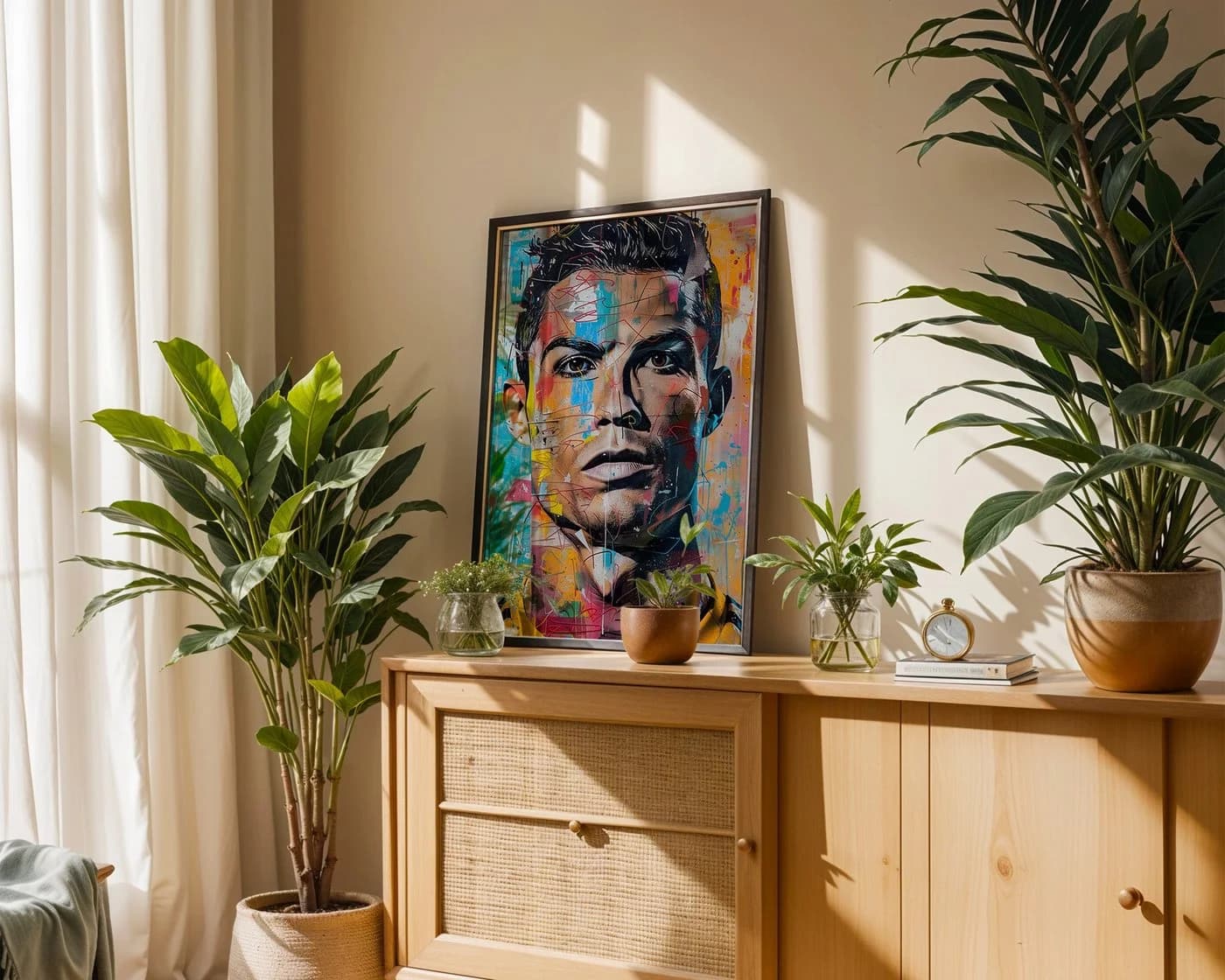 JUSTGOODMOOD Poster Premium Street Art Fußball Legende Ronaldo Pop Art Wandbild - Bild 3