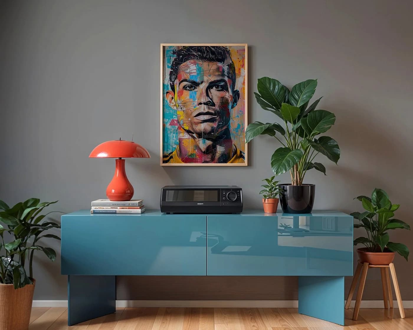 JUSTGOODMOOD Poster Premium Street Art Fußball Legende Ronaldo Pop Art Wandbild - Bild 4
