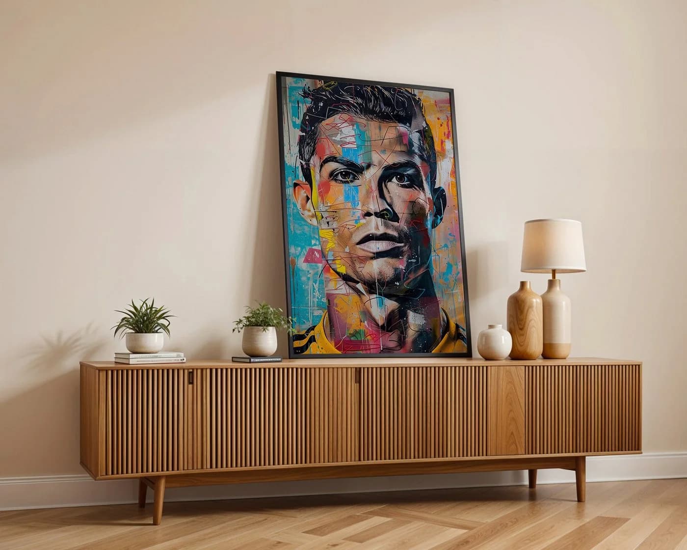 JUSTGOODMOOD Poster Premium Street Art Fußball Legende Ronaldo Pop Art Wandbild - Bild 5