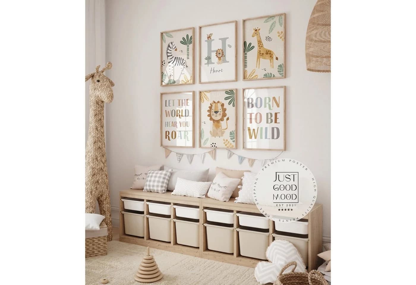 JUSTGOODMOOD Safari Poster Premium Personalisiert
