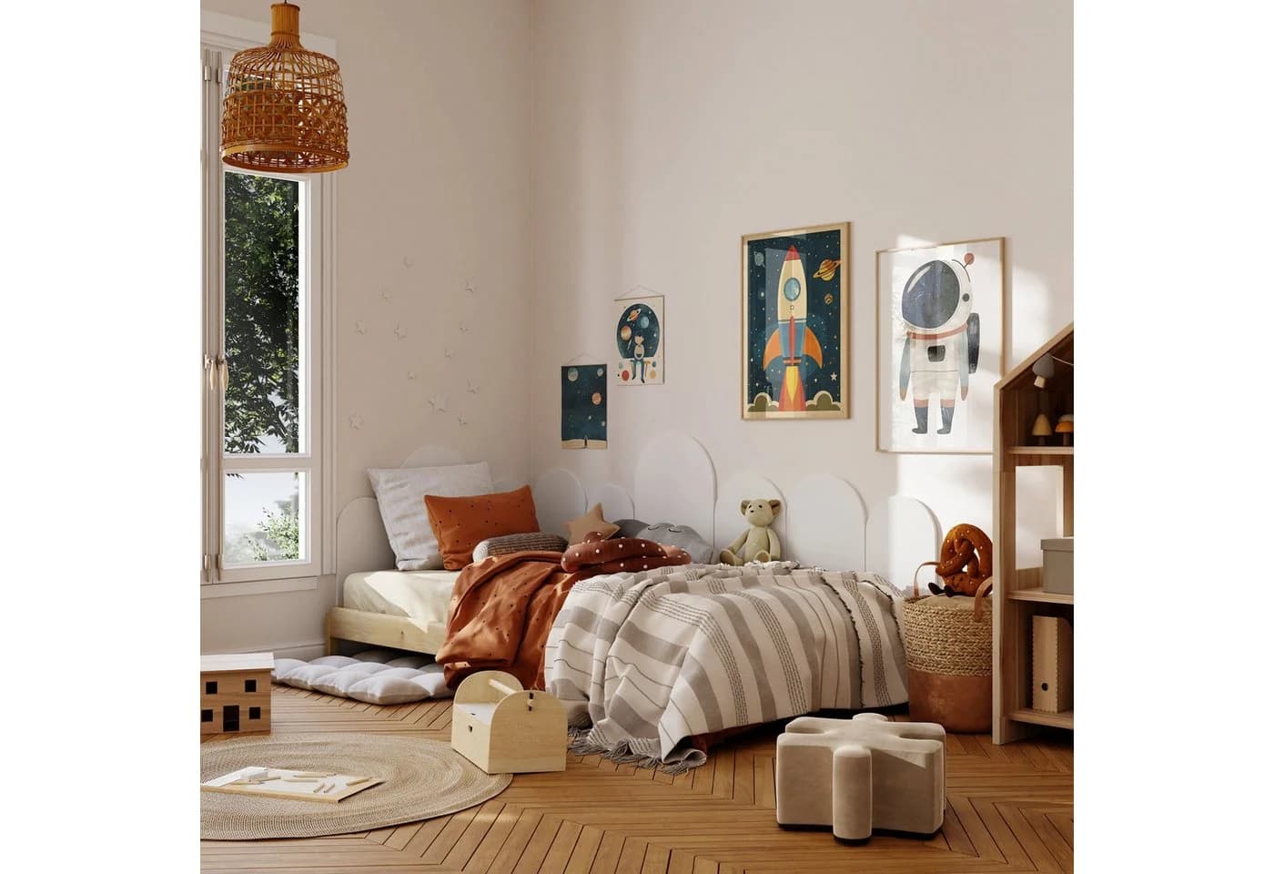 JUSTGOODMOOD Poster Astronaut Kinderzimmer Deko Baumwolle
