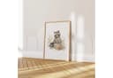 JUSTGOODMOOD Poster Kinderzimmer Tiere Wasserfarben Waschbär Baumwolle Bild 1
