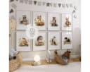 JUSTGOODMOOD Poster Kinderzimmer Tiere Wasserfarben Waschbär Baumwolle Bild 2