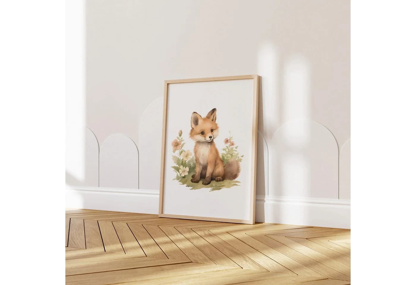 JUSTGOODMOOD Poster Kinderzimmer Tiere Wasserfarben Waschbär Baumwolle - Bild 3