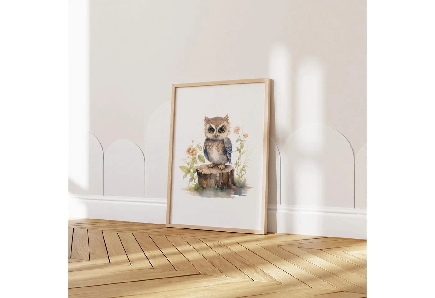 JUSTGOODMOOD Poster Kinderzimmer Tiere Wasserfarben Waschbär Baumwolle - Bild 4
