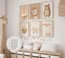 JUSTGOODMOOD Poster Premium Löwe Bär Biene Baumwolle Skandinavisch Bild 3