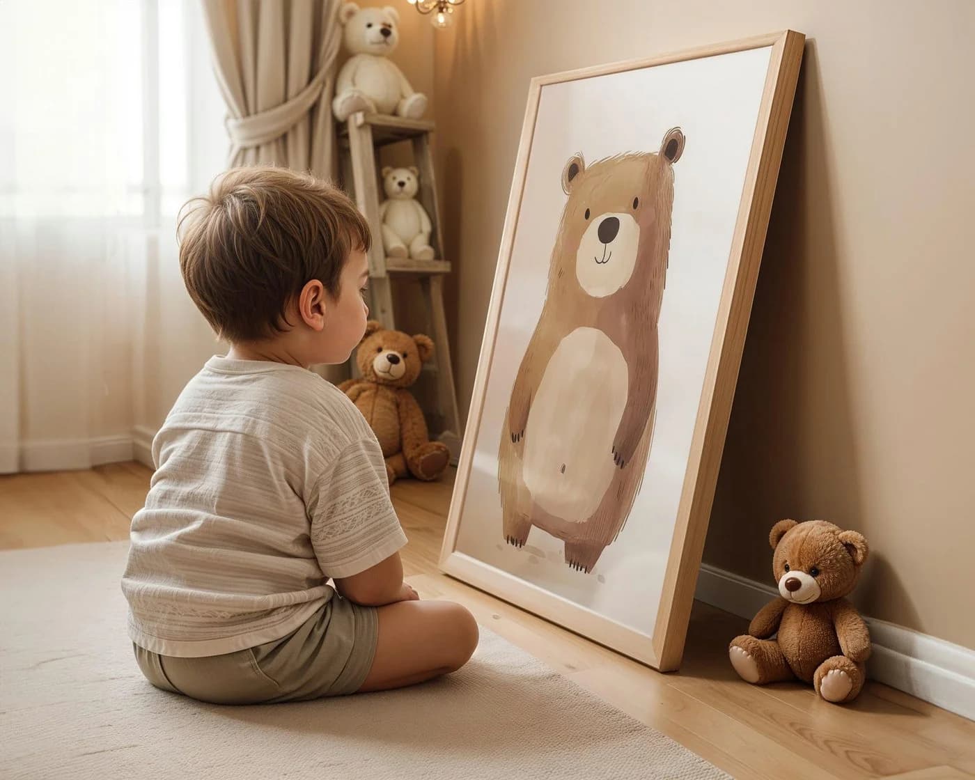 JUSTGOODMOOD Poster Premium Löwe Bär Biene Baumwolle Skandinavisch - Bild 4