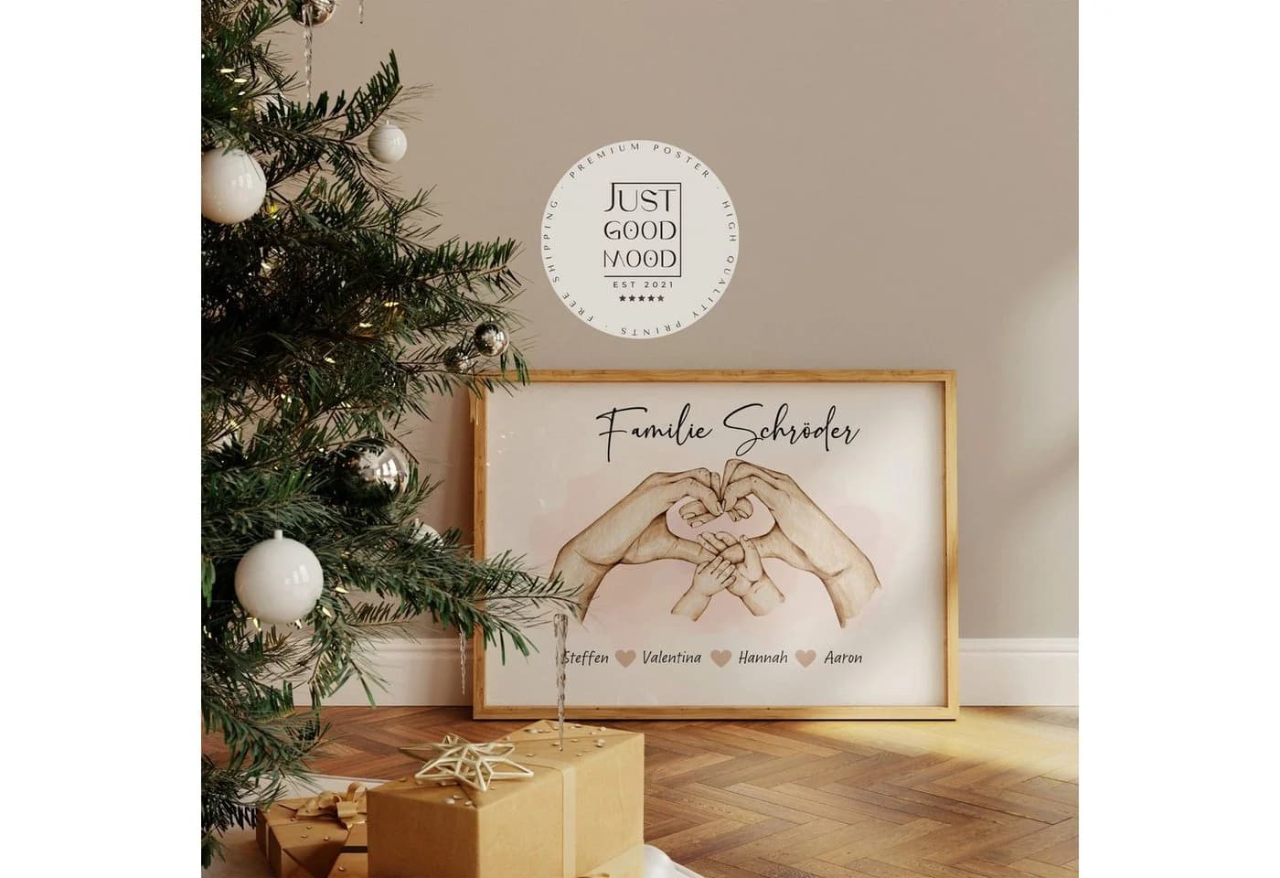 JUSTGOODMOOD Personalisiertes Poster Familie Baumwolle HD-Druck - Bild 2