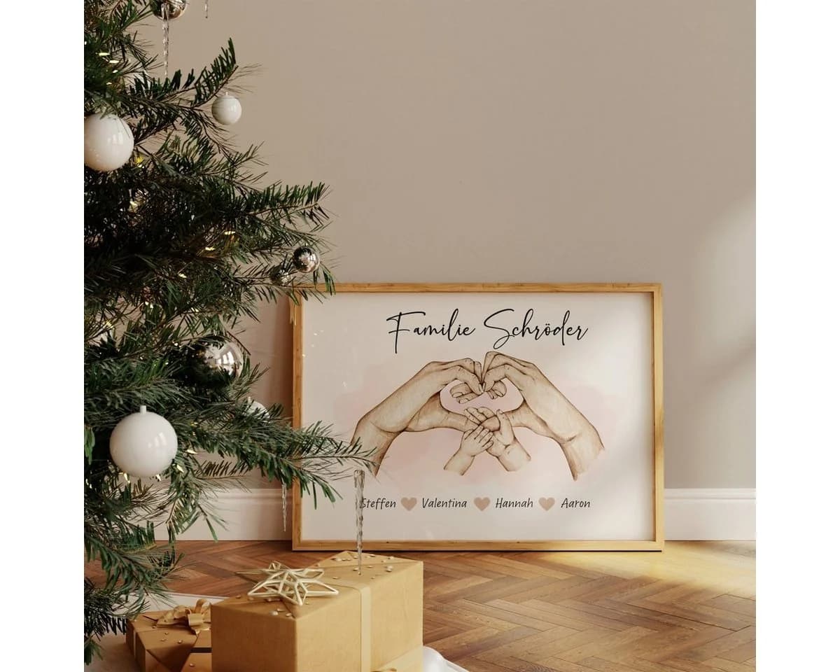 JUSTGOODMOOD Personalisiertes Poster Familie Baumwolle HD-Druck - Bild 4