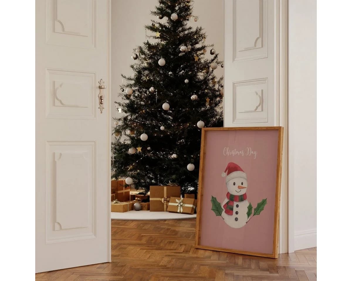 JUSTGOODMOOD Poster Weihnachtsposter Aquarell Weihnachtsbaum - Bild 4