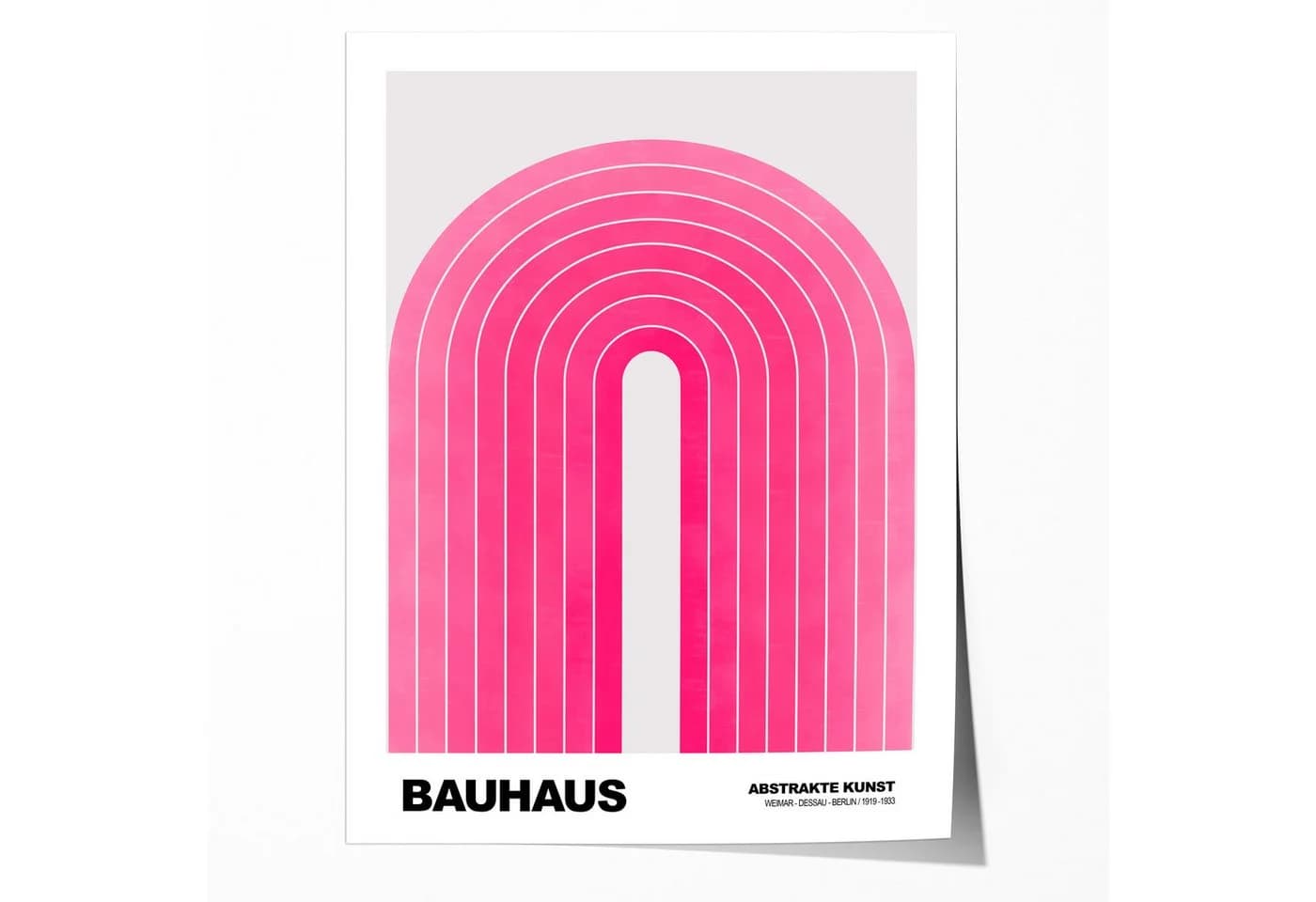 JUSTGOODMOOD Poster Bauhaus Abstrakt Rosa Bogen - Bild 2