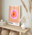 JUSTGOODMOOD Poster Bauhaus Abstrakt Pink Orange Kreis Schachbrett Bild 3