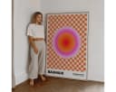 JUSTGOODMOOD Poster Bauhaus Abstrakt Pink Orange Kreis Schachbrett Bild 4
