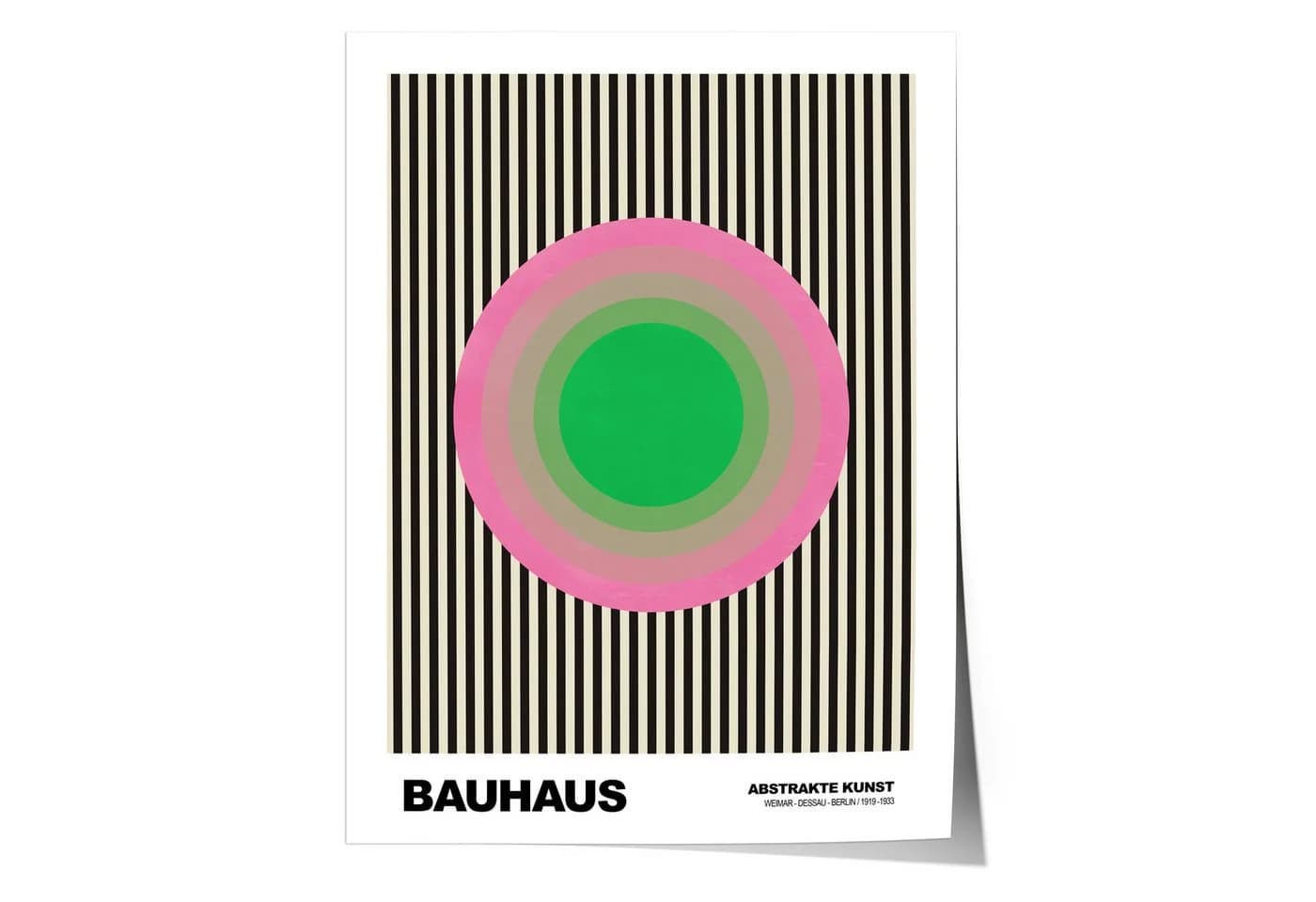 JUSTGOODMOOD Poster Bauhaus Abstrakte Kunst Grün/Rosa/Schwarz - Bild 2