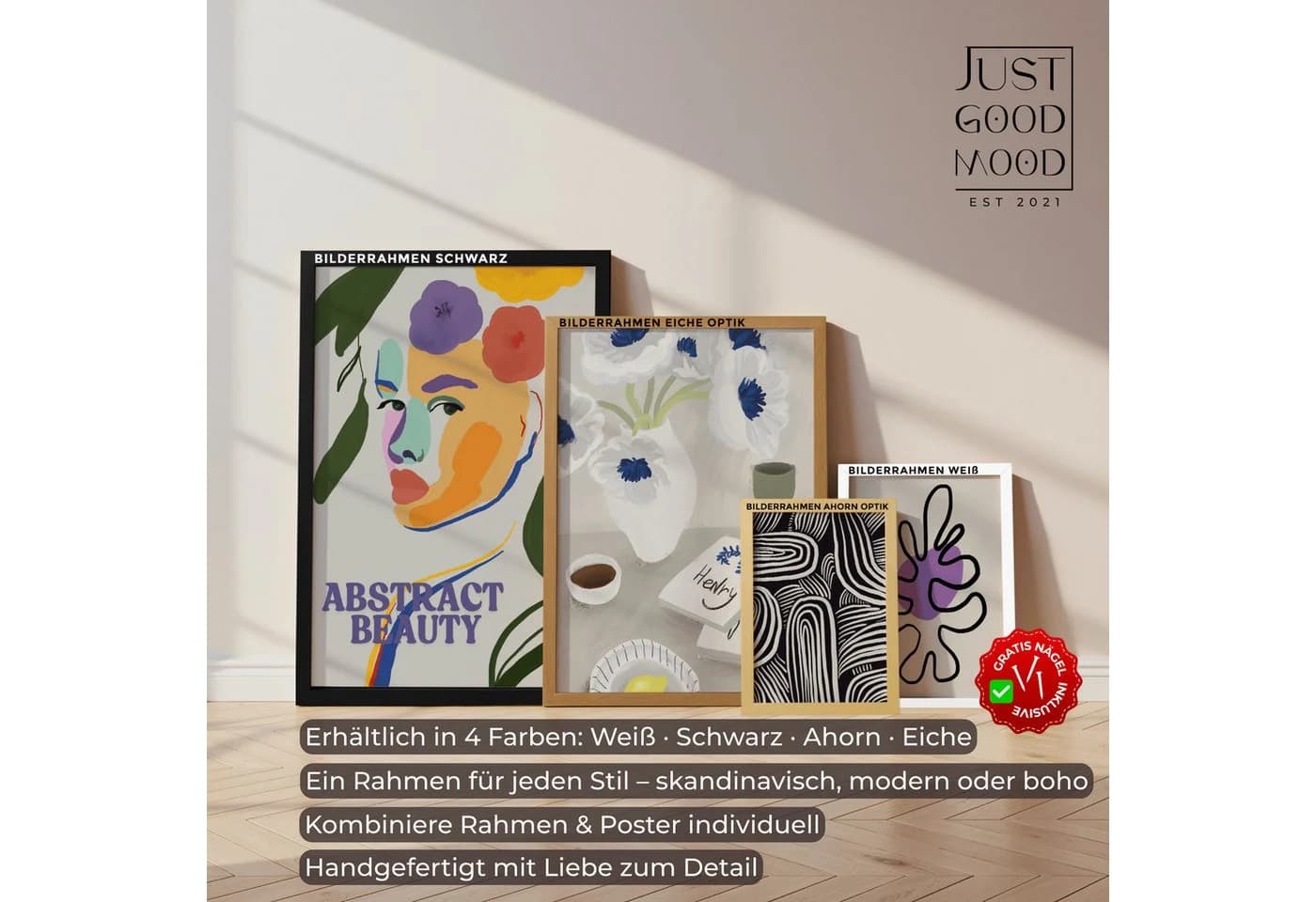 JUSTGOODMOOD Poster auf Baumwolle HD-Druck Bunt - Bild 5