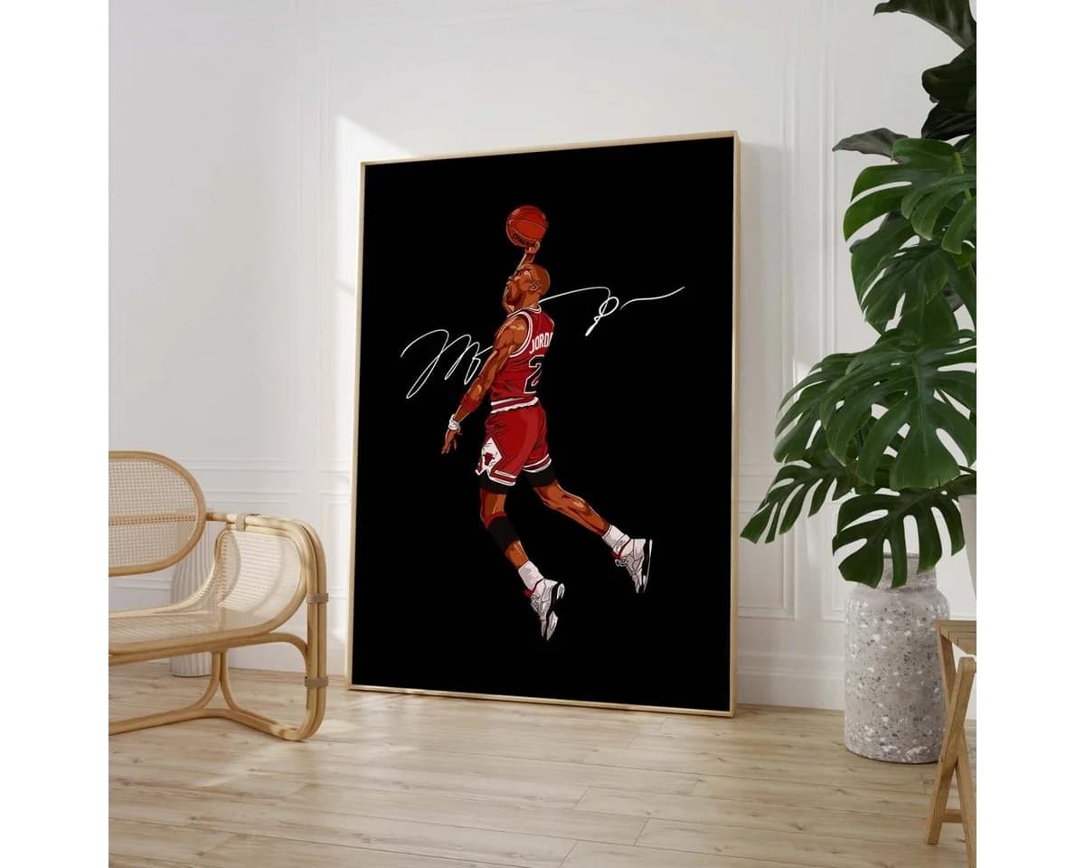 JUSTGOODMOOD Poster Basketball Dunk Chicago Style Sport Art