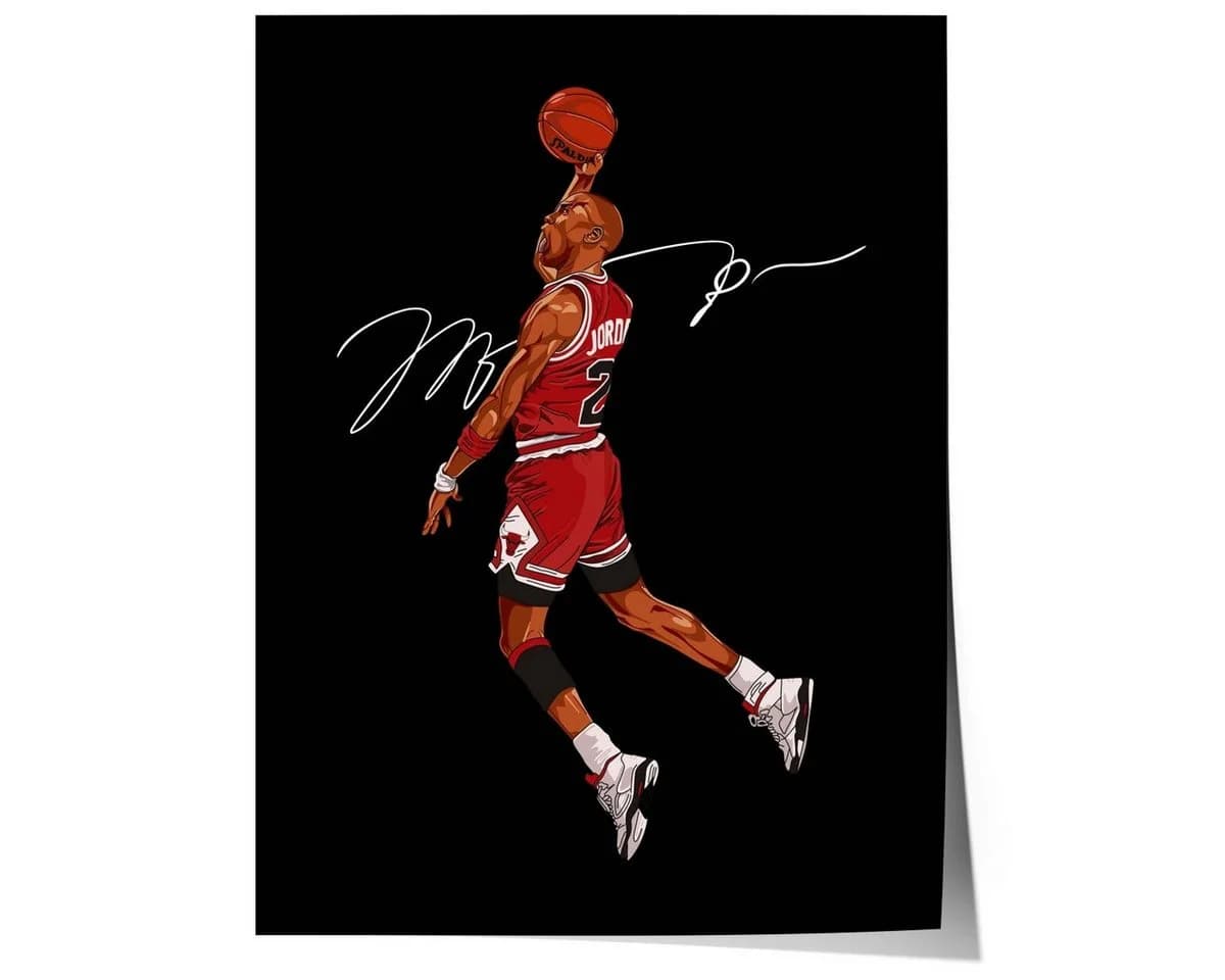 JUSTGOODMOOD Poster Basketball Dunk Chicago Style Sport Art - Bild 2