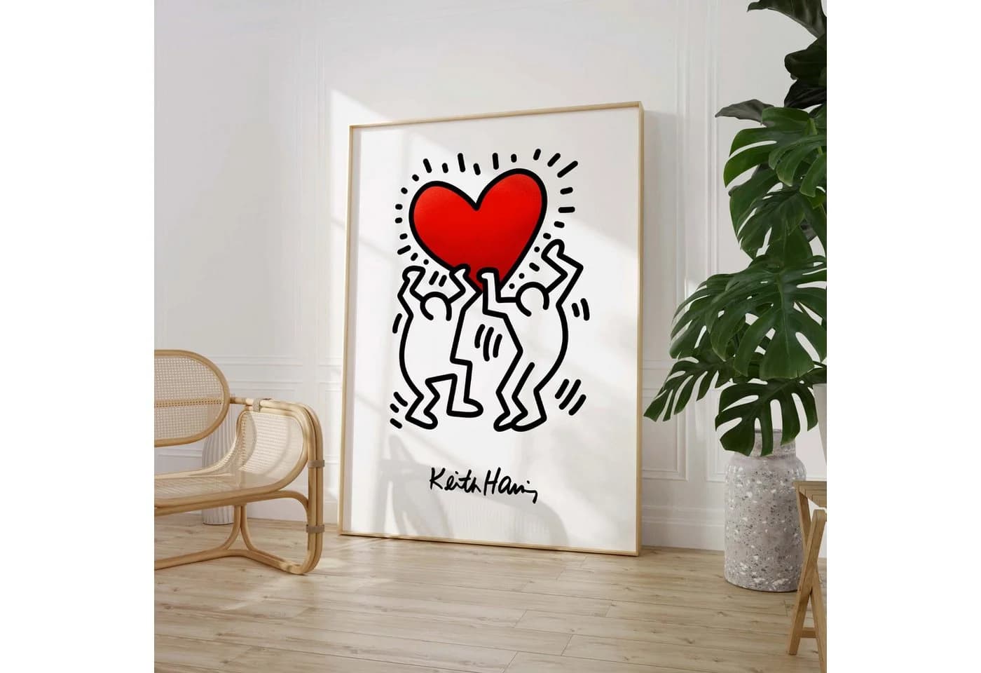 JUSTGOODMOOD Poster Dancing Figures Keith Haring Style Minimal Line Art Modern