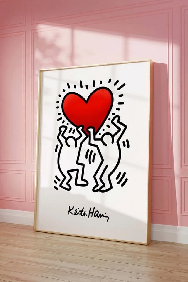 JUSTGOODMOOD Poster Dancing Figures Keith Haring Style Minimal Line Art Modern - Bild 3
