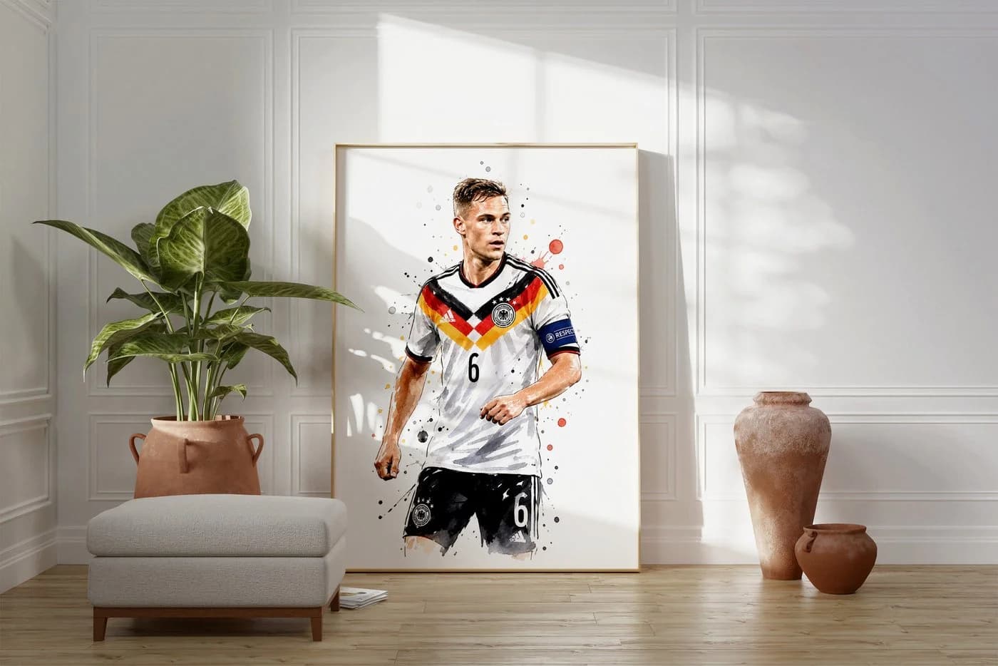 JUSTGOODMOOD Poster Deutschland Fußball Aquarell Sport Wandbild