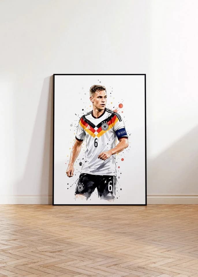 JUSTGOODMOOD Poster Deutschland Fußball Aquarell Sport Wandbild - Bild 4