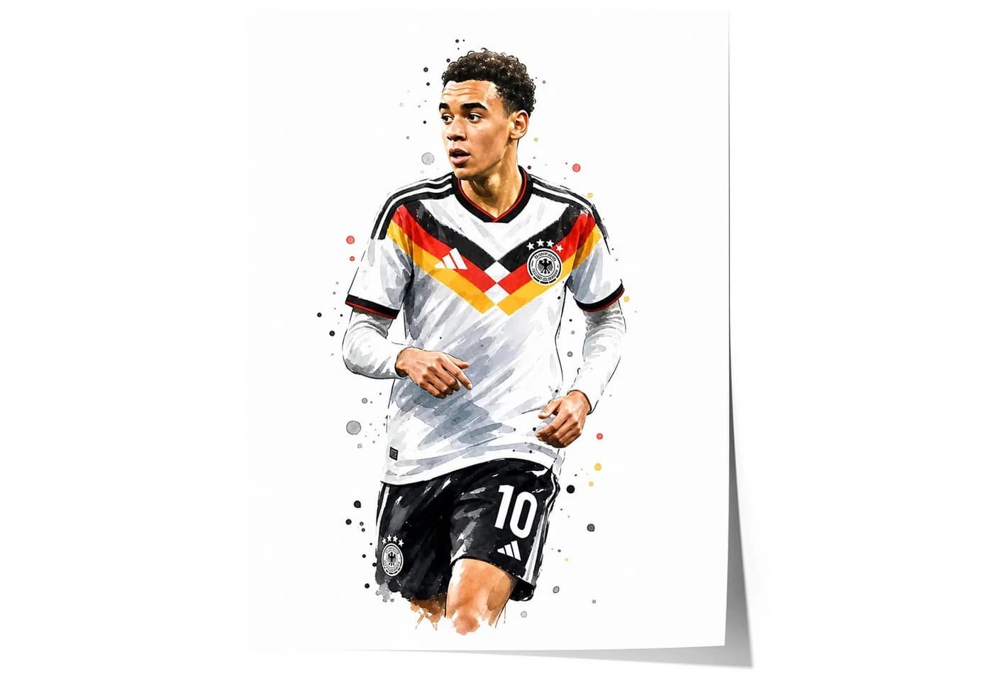JUSTGOODMOOD Poster Deutschland Fußball Aquarell Sport Wandbild Deko Print - Bild 2