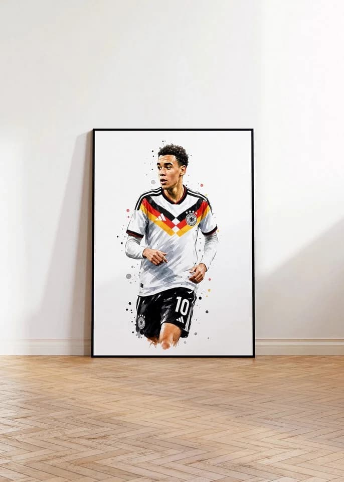 JUSTGOODMOOD Poster Deutschland Fußball Aquarell Sport Wandbild Deko Print - Bild 4