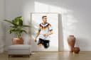 JUSTGOODMOOD Poster Deutschland Fußball Aquarell Sport Wandbild Bild 1