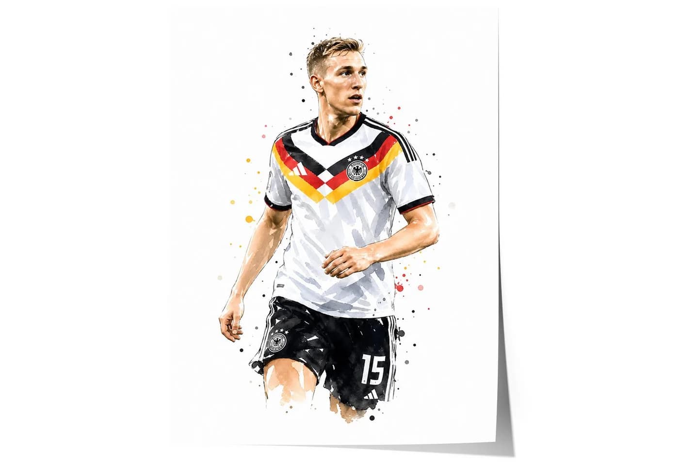 JUSTGOODMOOD Poster Deutschland Fußball Aquarell Sport Wandbild - Bild 2