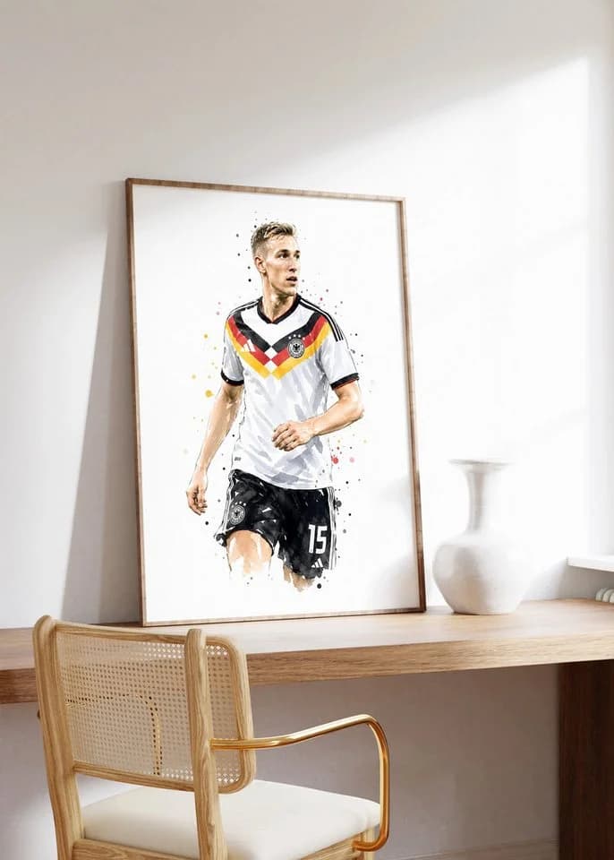 JUSTGOODMOOD Poster Deutschland Fußball Aquarell Sport Wandbild - Bild 3