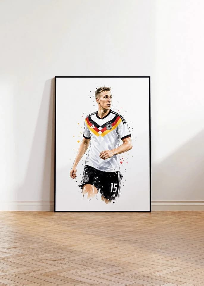 JUSTGOODMOOD Poster Deutschland Fußball Aquarell Sport Wandbild - Bild 4