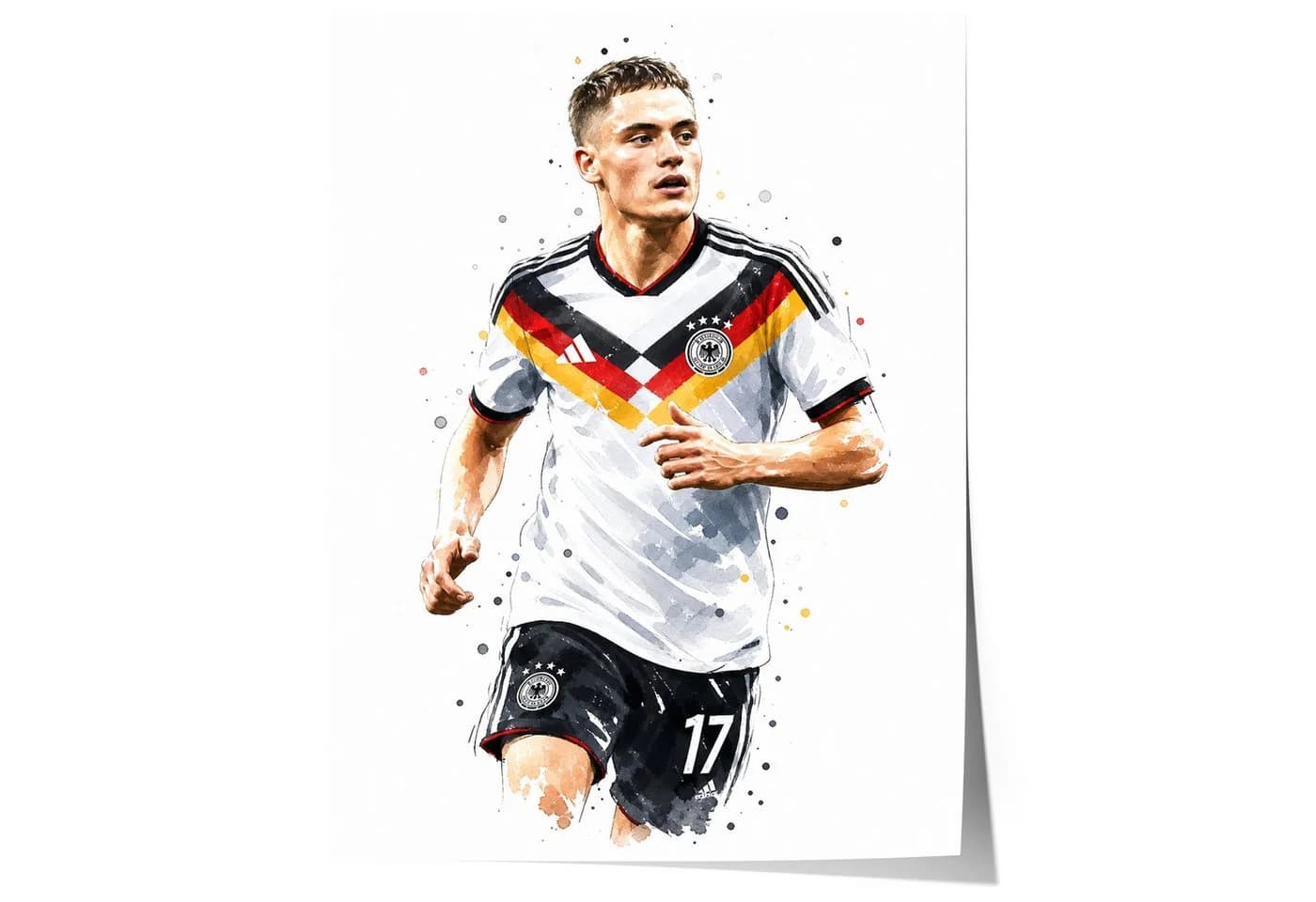 JUSTGOODMOOD Poster Deutschland Fußball Aquarell Sport Wandbild - Bild 2