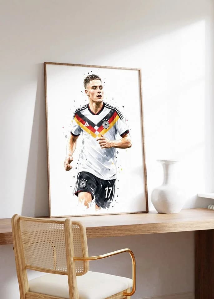 JUSTGOODMOOD Poster Deutschland Fußball Aquarell Sport Wandbild - Bild 3