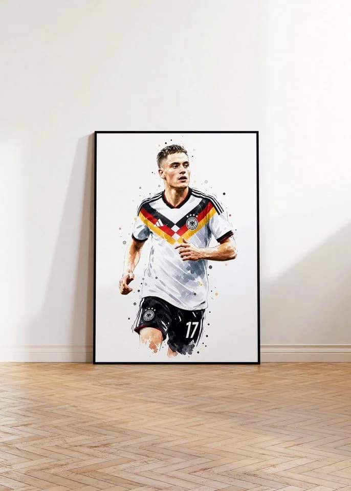 JUSTGOODMOOD Poster Deutschland Fußball Aquarell Sport Wandbild - Bild 4