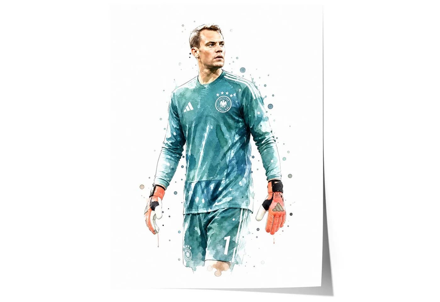 JUSTGOODMOOD Poster Deutschland Fußball Aquarell Sport Wandbild - Bild 2
