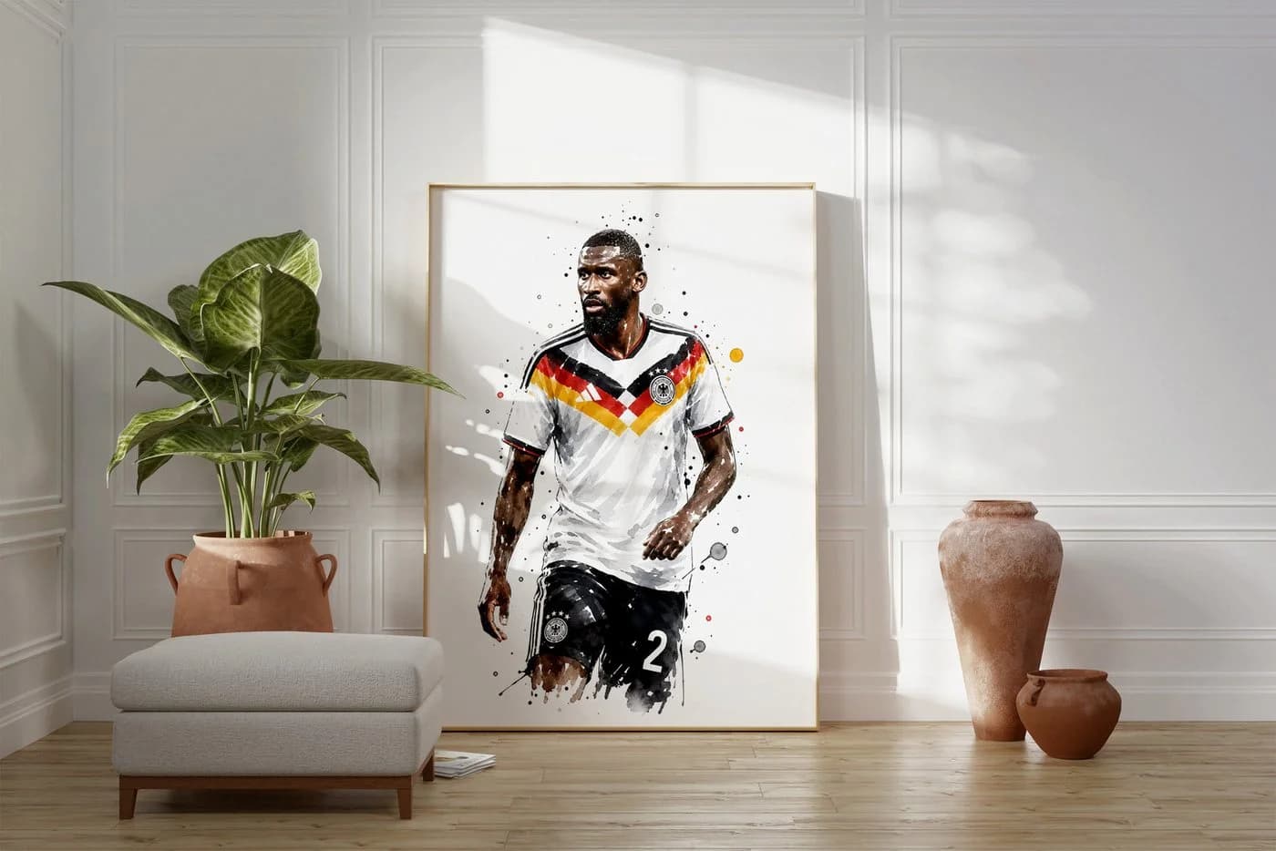 JUSTGOODMOOD Poster Deutschland Fußball Aquarell Sport Wandbild Deko Print