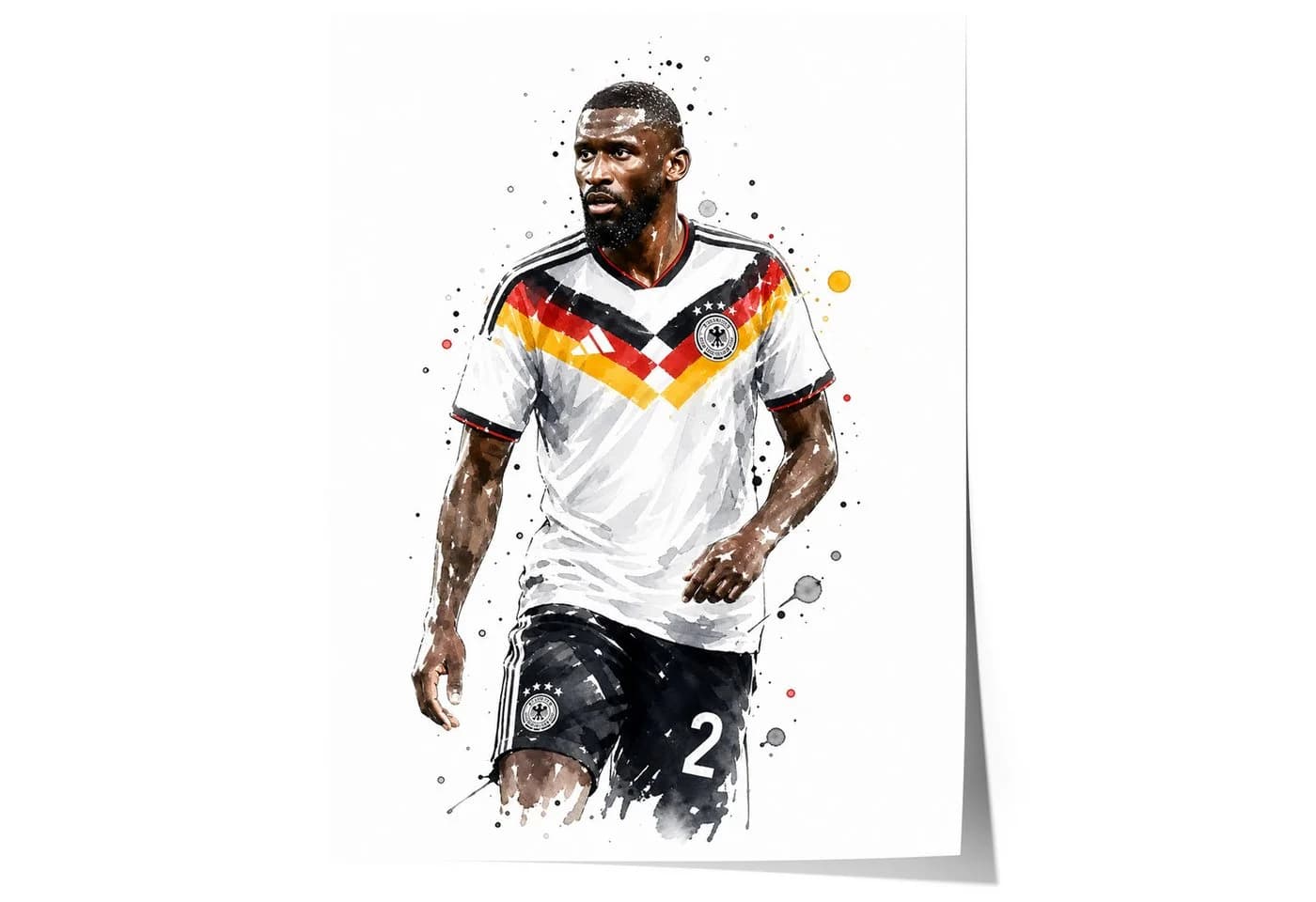 JUSTGOODMOOD Poster Deutschland Fußball Aquarell Sport Wandbild Deko Print - Bild 2