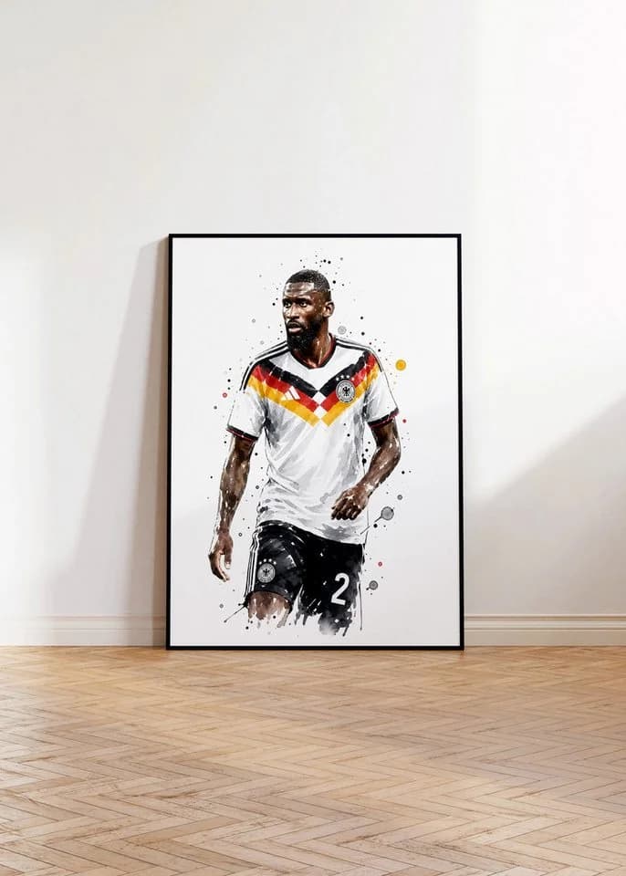JUSTGOODMOOD Poster Deutschland Fußball Aquarell Sport Wandbild Deko Print - Bild 4
