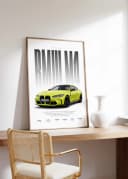 JUSTGOODMOOD Poster Sportwagen Gelb HD-Druck Baumwolle Bild 3