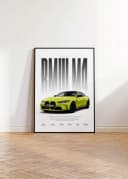 JUSTGOODMOOD Poster Sportwagen Gelb HD-Druck Baumwolle Bild 4