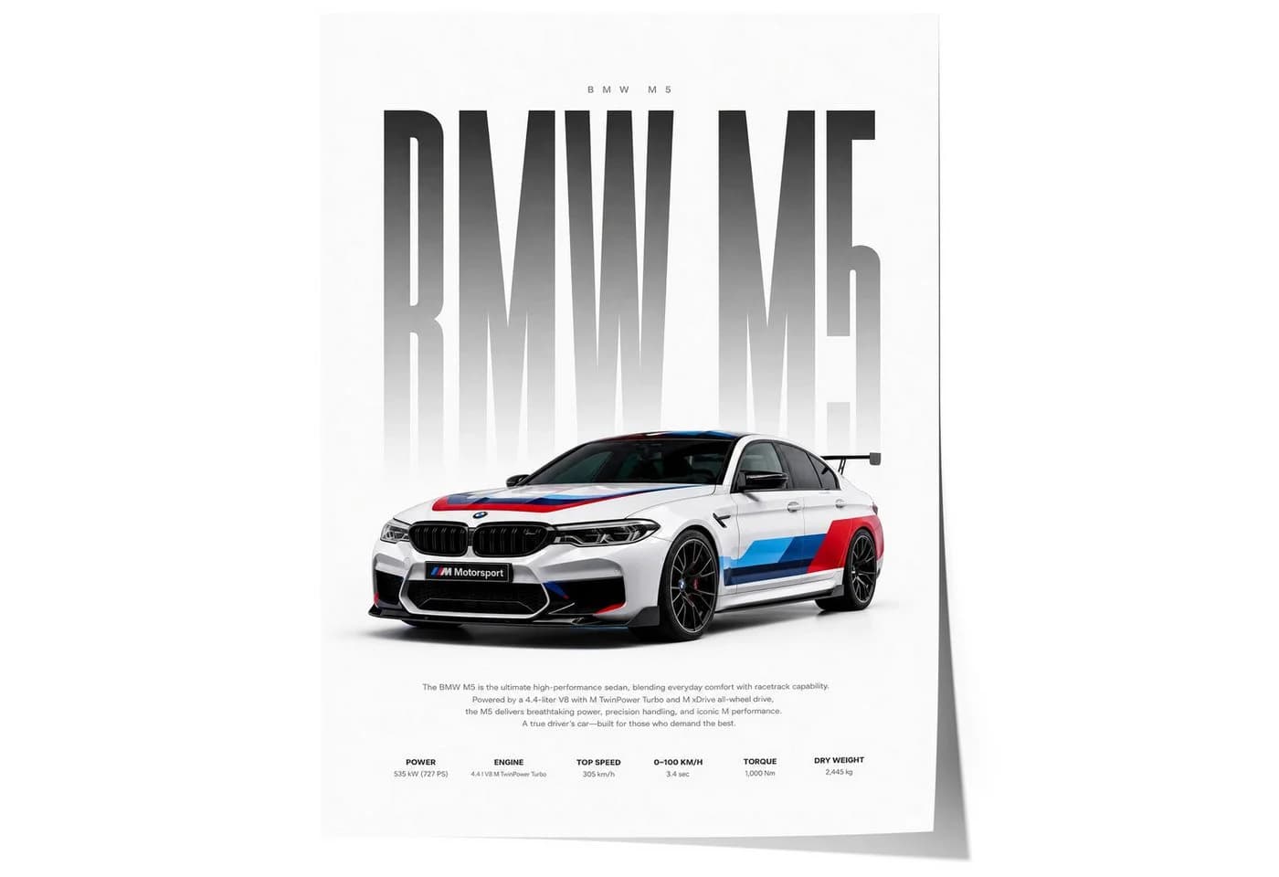 JUSTGOODMOOD Poster Motorsport Limousine HD-Druck Baumwolle - Bild 2
