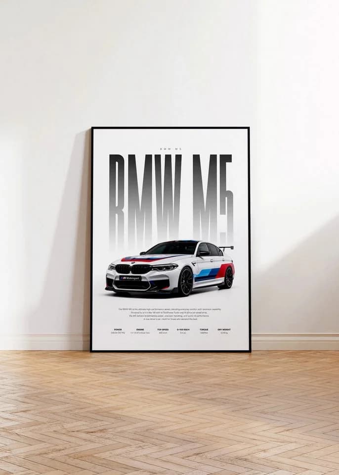 JUSTGOODMOOD Poster Motorsport Limousine HD-Druck Baumwolle - Bild 4