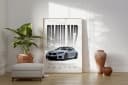 JUSTGOODMOOD Poster Sportwagen Coupé Hellgrau HD-Druck Baumwolle Bild 1