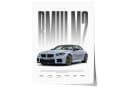 JUSTGOODMOOD Poster Sportwagen Coupé Hellgrau HD-Druck Baumwolle Bild 2