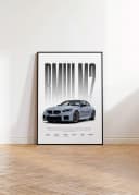 JUSTGOODMOOD Poster Sportwagen Coupé Hellgrau HD-Druck Baumwolle Bild 4