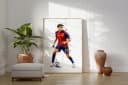 JUSTGOODMOOD Poster Spanien Fußball Aquarell Sport Wandbild Deko Print Bild 1